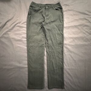 Vintage Wrangler Jeans Forest Green Denim Womens 12x34 USA 90s Western